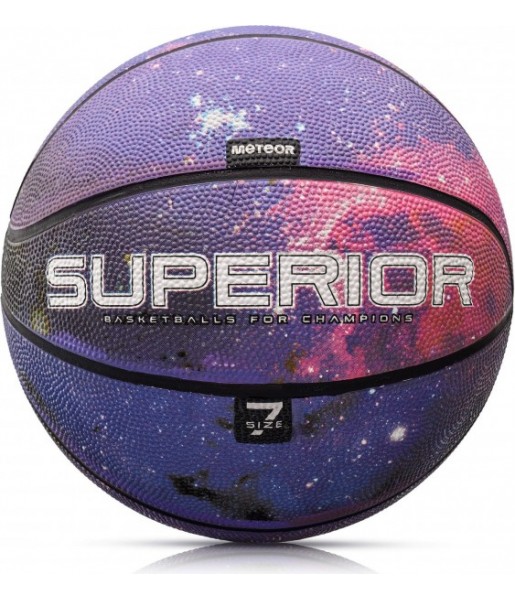 Piłka Koszowa Meteor Superior Universe Rozmiar 7 – trwała piłka z gumy do treningów i gry rekreacyjnej.