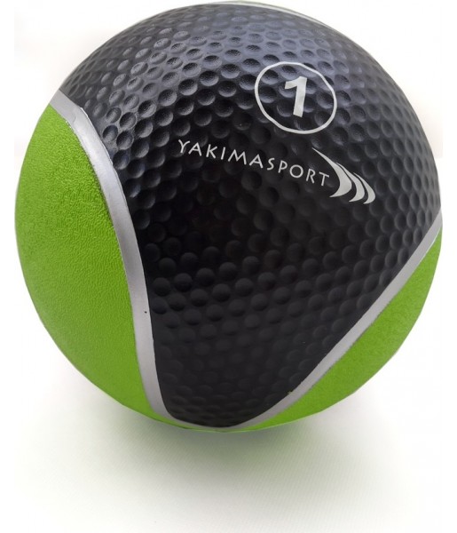 Piłka Lekarska Yakima 1 kg – czarna, z antypoślizgową powierzchnią do treningu i rehabilitacji