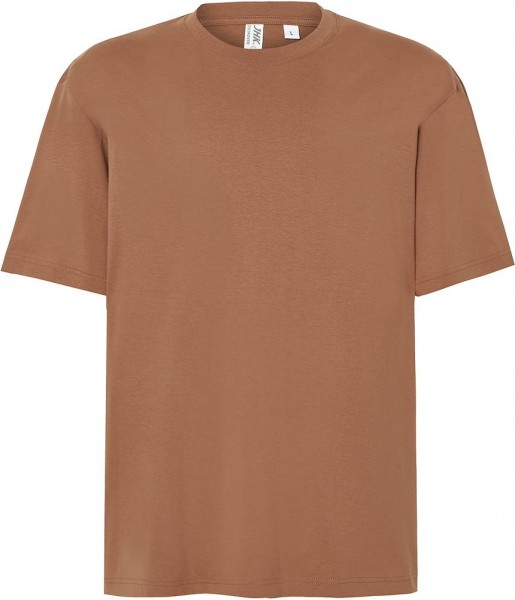 Brązowa Mocha Mousse koszulka bawełniana męska JHK TSUAOVER oversize 200 g/m²