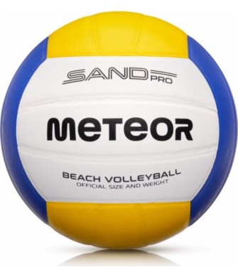 piłka siatkowa plażowa meteor z pvc, miękka i odporna na warunki, idealna do rekreacyjnych gier plażowych i treningów