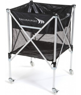 wózek kosz na piłki składany, pojemność 24 sztuki, wymiary 56x56x60 cm, praktyczny do szkół, klubów i hal sportowych