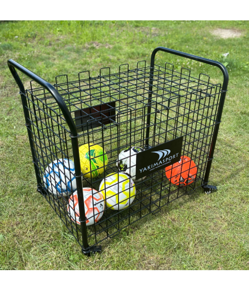 wózek na piłki zamykany, pojemny i solidny, z kółkami jezdnymi, idealny do szkół, klubów i ośrodków sportowych