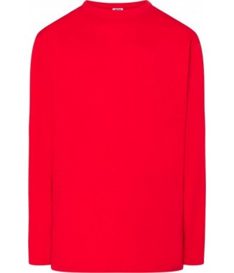 Koszulka Bawełniana Męska Z Długim Rękawem TSRA 150 LS Czerwona Warm Red