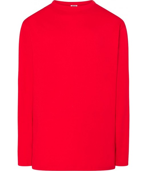 Koszulka Bawełniana Męska Z Długim Rękawem TSRA 150 LS Czerwona Warm Red