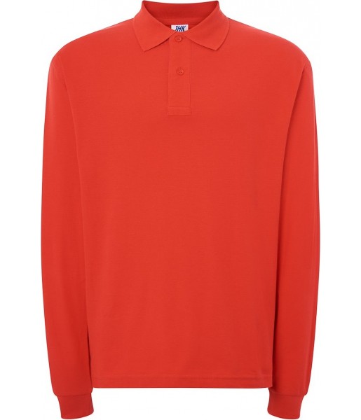 koszulka polo męska ls z długim rękawem bawełna pique 210 g elegancka trwała do pracy i na co dzień