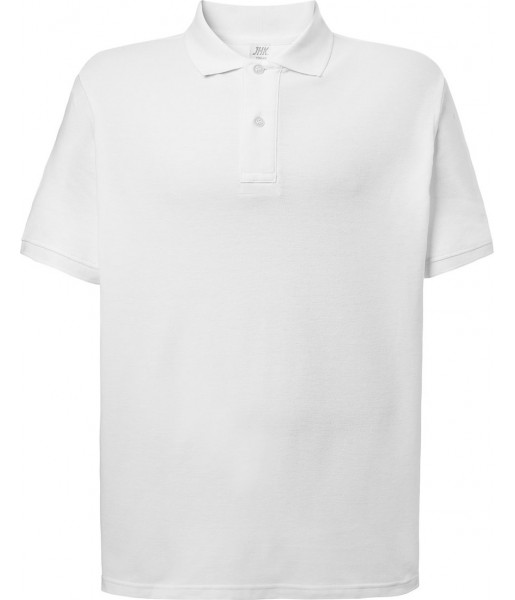 Biała koszulka polo męska JHK PORA 210 Worker 210 g/m²