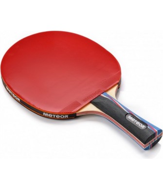 rakietka meteor mistral do tenisa stołowego, czerwona i czarna okładzina, wygodny uchwyt, do szkoły