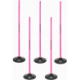 tyczki slalomowe 100 cm 5 szt różowe, gumowe podstawy, tor do zwinności i slalomu