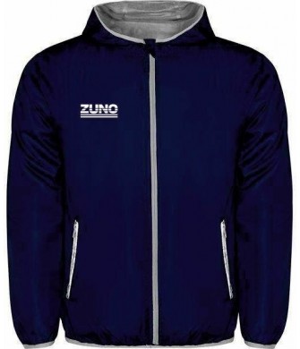 kurtka przeciwdeszczowa wiatrówka zuno junior granatowa, lekka, wiatroszczelna, poliester 60 g/m2
