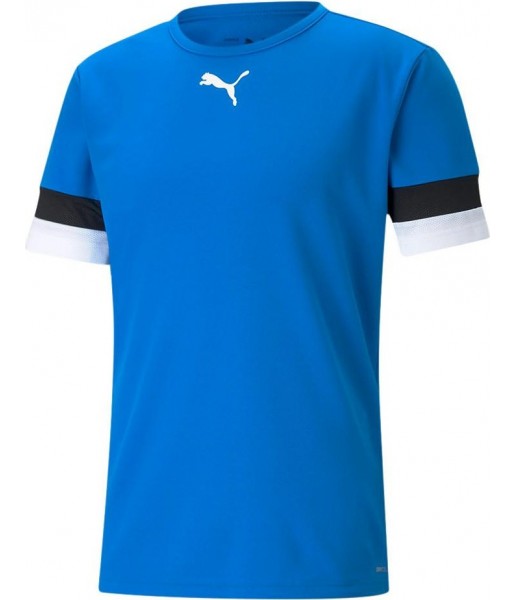 koszulka sportowa puma teamrise 704932 02 niebieska, drycell, siateczka na rękawach