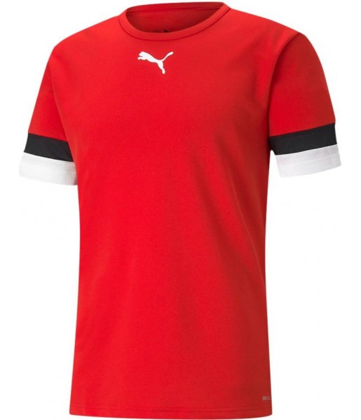 koszulka sportowa puma teamrise 704932 01 czerwona, drycell, siateczka na rękawach