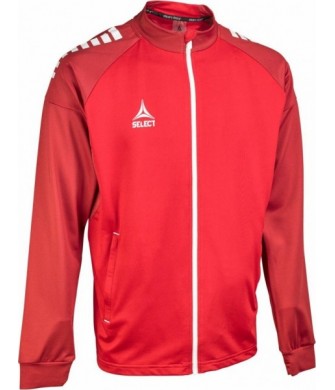 bluza treningowa select spain zip junior v25 czerwona, rozpinana, kieszenie boczne na suwak, poliester