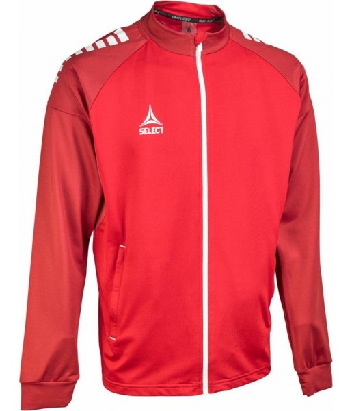 bluza treningowa select spain zip junior v25 czerwona, rozpinana, kieszenie boczne na suwak, poliester