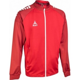 bluza treningowa select spain zip junior v25 czerwona, rozpinana, kieszenie boczne na suwak, poliester