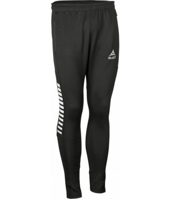 spodnie treningowe select monaco slim czarne, wąskie nogawki z zamkiem, slim fit, piłkarskie