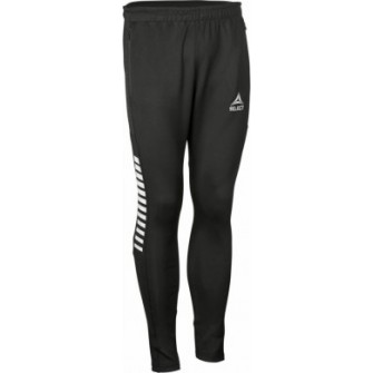 spodnie treningowe select monaco slim czarne, wąskie nogawki z zamkiem, slim fit, piłkarskie