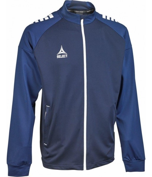 bluza treningowa select spain zip junior v25 granatowa, rozpinana, kieszenie boczne na suwak, poliester