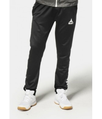 spodnie treningowe select spain regular czarne v25, wąskie nogawki z zamkiem, regular fit