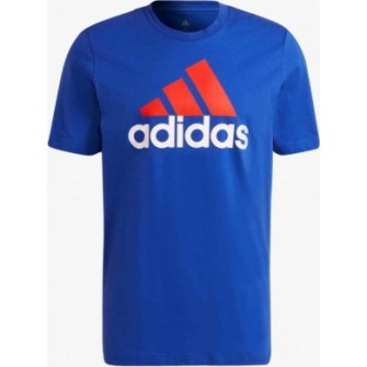 koszulka adidas big logo h12174 niebieska, bawełniana, badge of sport, standardowy krój