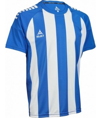 koszulka piłkarska select spain junior v25 niebiesko-biała, pionowe pasy, oddychająca, szybkoschnąca