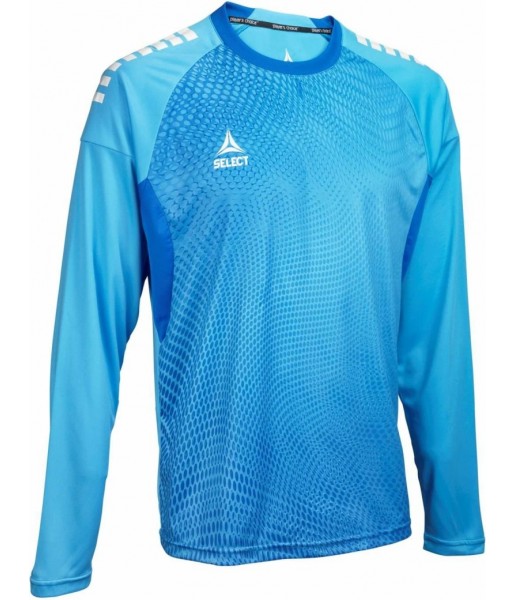 bluza bramkarza select spain v25 niebieska, oddychająca, szybkoschnąca, mikropoliester