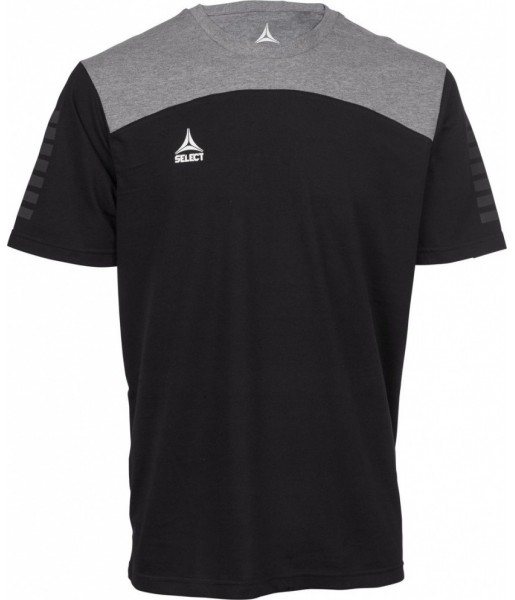 koszulka sportowa select oxford czarno-szara, bawełna, poliester z recyklingu, 160 g/m2