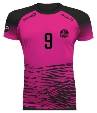 koszulka siatkarska defender pro p3 różowo-czarna do siatkówki halowej z personalizacją