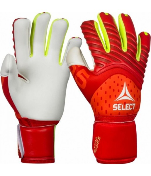 rękawice bramkarskie select 55 extra force czerwono-żółto-białe dura grip 3 mm anatomic fit