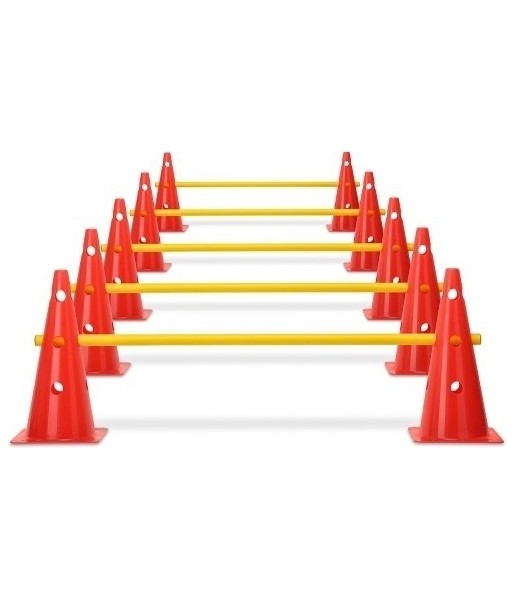 zestaw koordynacyjny yakima mini 10 pachołków z tyczkami czerwono-żółty do treningu koordynacji