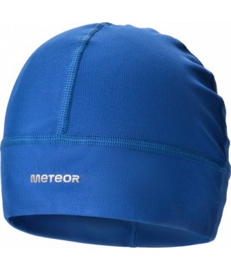 czapka treningowa meteor ghost niebieska szybkoschnąca z poliestru clariant do biegania i pod kask