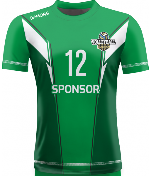 koszulka siatkarska omega 16 junior zielono-biała, sublimacja, premium do siatkówki halowej