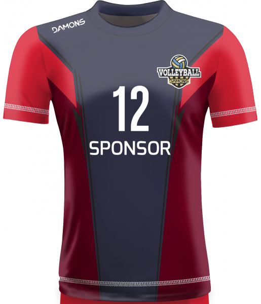 koszulka siatkarska omega 16 junior granatowo-bordowa, sublimacja, premium do siatkówki halowej