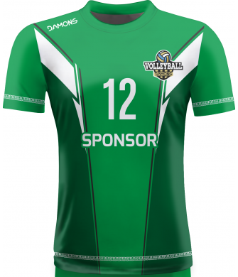 koszulka siatkarska omega 16 zielono-biała, sublimacja, szybkoschnąca do siatkówki halowej