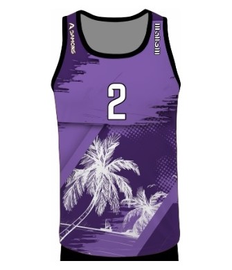 Koszulka Siatkarska Plażowa Męska Aruba 1 Fioletowo-Czarna