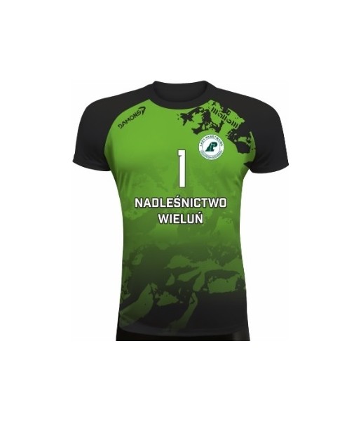 koszulka siatkarska defender pro pn junior zielono-czarna dla szkół w pełnej sublimacji