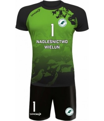 strój siatkarski defender pro pn junior zielono-czarny z pełną sublimacją do szkół i siatkówki halowej