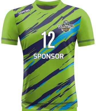 koszulka siatkarska omega 17 jasnozielono-granatowa, sublimacja, szybkoschnąca do hali