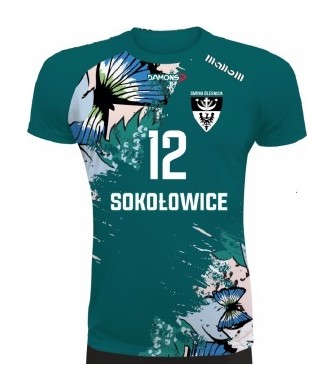 koszulka siatkarska defender pro pn zielono-niebiesko-czarna, w pełni sublimowana do siatkówki halowej