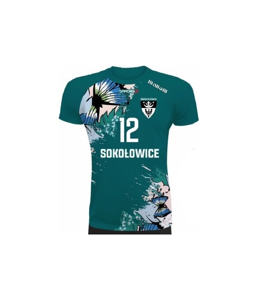 koszulka siatkarska defender pro pn zielono-niebiesko-czarna, w pełni sublimowana do siatkówki halowej