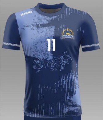 koszulka siatkarska męska omega 10 senior niebieska, sublimacja, szybkoschnąca na halę