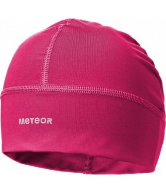 czapka treningowa meteor vision różowa sanitized z polarową opaską i odblaskowym logo