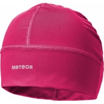 czapka treningowa meteor vision różowa sanitized z polarową opaską i odblaskowym logo