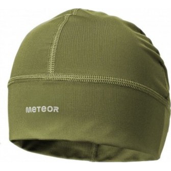 czapka treningowa meteor vision khaki sanitized z polarową opaską i odblaskowym logo