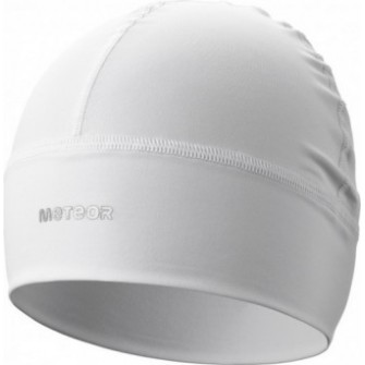 czapka treningowa meteor shadow biała sanitized z płaskimi szwami i odblaskowym logo