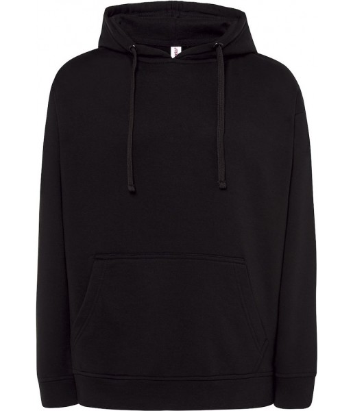 bluza treningowa unisex hood jt czarna z kapturem i kieszenią kangurka pod znakowanie