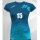 koszulka siatkarska damska vega pro p3 niebiesko-turkusowa denim z turkusowym dołem i sportowym krojem