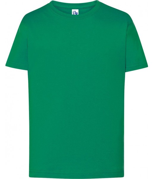 zielona koszulka bawełniana dziecięca Premium 190 Kelly Green z krótkim rękawem bez nadruku