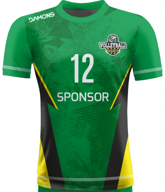 koszulka siatkarska omega 18 junior zielono-czarno-żółta, sublimacja, premium do siatkówki halowej