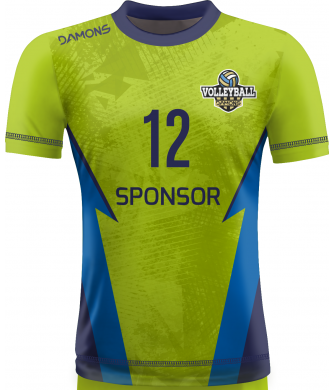 koszulka siatkarska omega 18 jasnozielono-niebieska, sublimacja, szybkoschnąca do hali