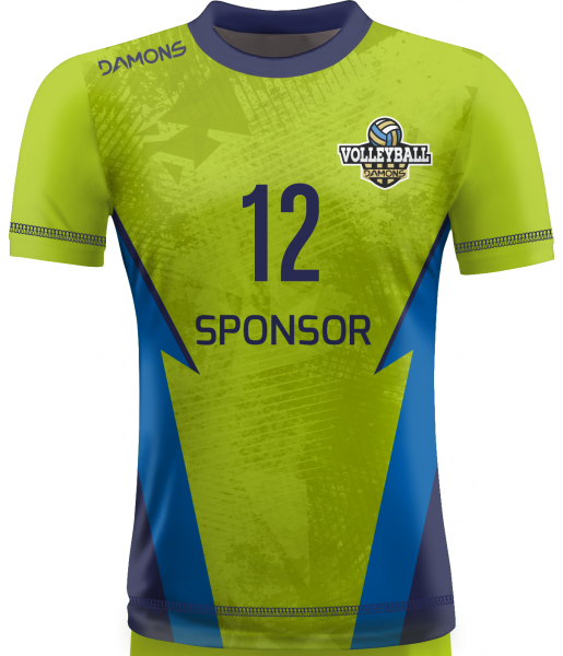koszulka siatkarska omega 18 jasnozielono-niebieska, sublimacja, szybkoschnąca do hali